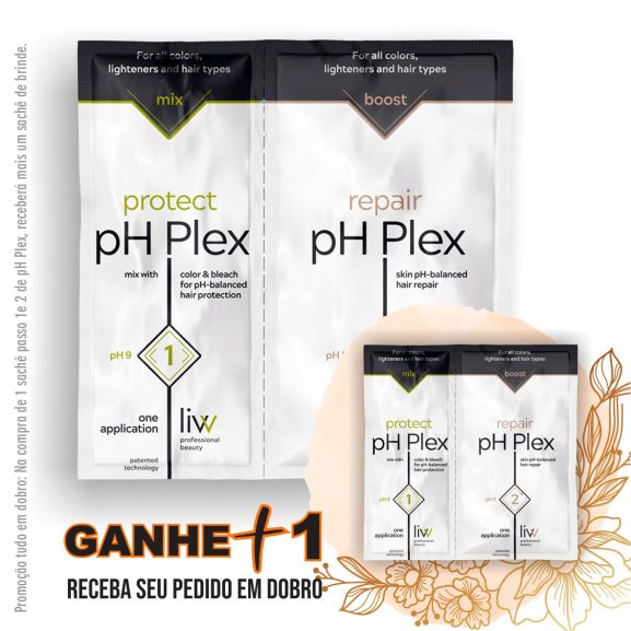 pH Plex Protetor e Reconstrutor Capilar – Sachê Duplo – passo 1 Protect e 2 Repair
